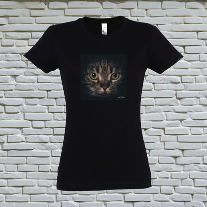 Cat's eyes Women's round neck t-shirt (6 sizes, 7 colors)